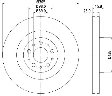 HELLA 8DD 355 129-351 - Kočioni disk www.molydon.hr