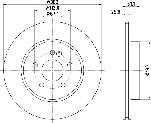 HELLA 8DD 355 129-751 - Kočioni disk www.molydon.hr