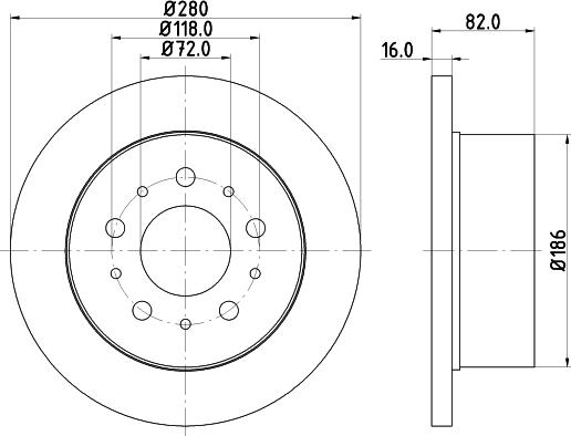 HELLA 8DD 355 124-291 - Kočioni disk www.molydon.hr