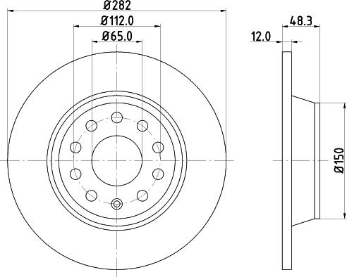 HELLA 8DD 355 124-281 - Kočioni disk www.molydon.hr