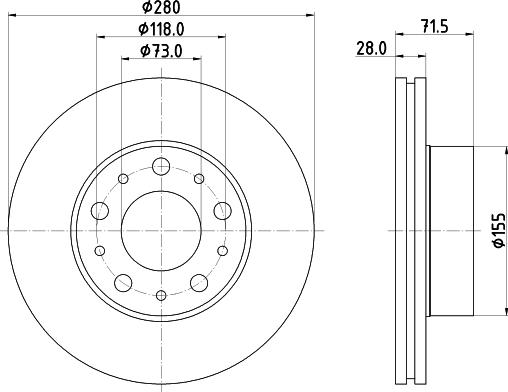 HELLA 8DD 355 125-421 - Kočioni disk www.molydon.hr