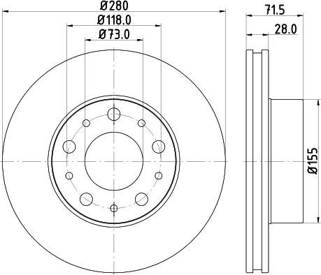 HELLA 8DD 355 126-831 - Kočioni disk www.molydon.hr