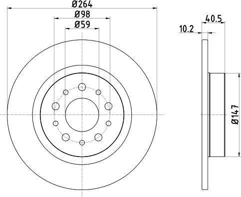 HELLA 8DD 355 120-931 - Kočioni disk www.molydon.hr