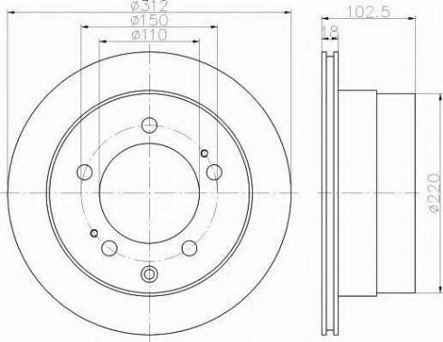 HELLA 8DD 355 120-061 - Kočioni disk www.molydon.hr