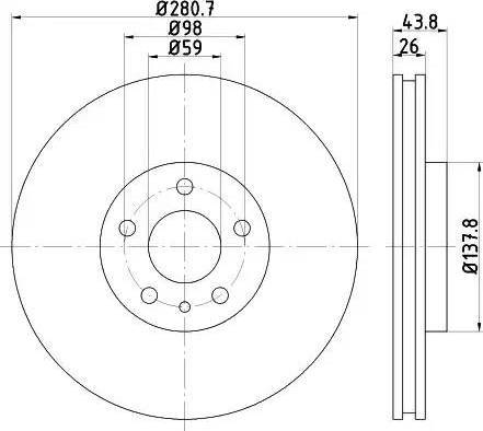 HELLA 8DD 355 120-291 - Kočioni disk www.molydon.hr