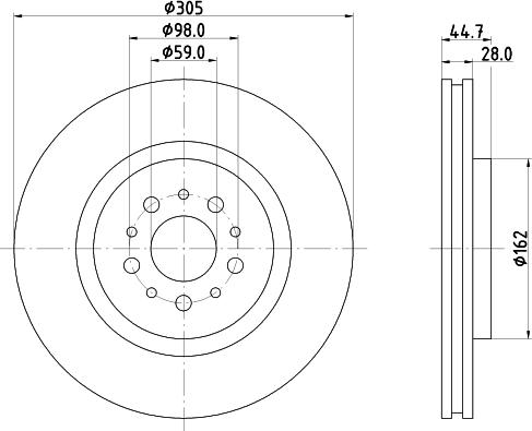 HELLA 8DD 355 121-872 - Kočioni disk www.molydon.hr