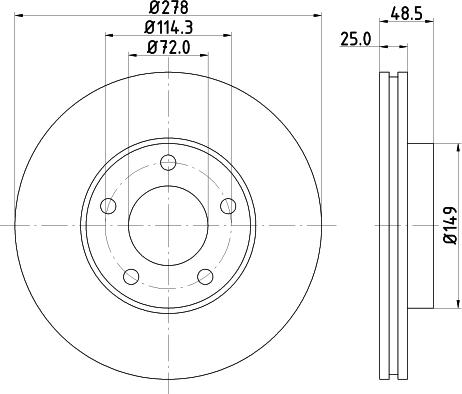 HELLA 8DD 355 128-231 - Kočioni disk www.molydon.hr