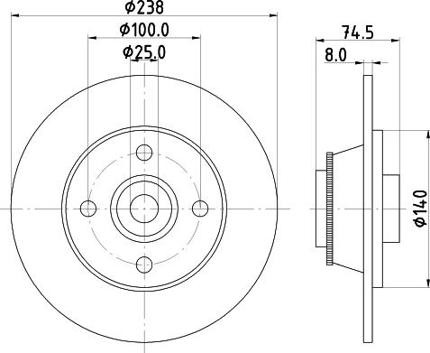 HELLA 8DD 355 123-391 - Kočioni disk www.molydon.hr