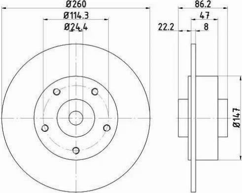 HELLA 8DD 355 120-101 - Kočioni disk www.molydon.hr