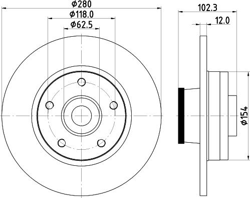 HELLA 8DD 355 123-251 - Kočioni disk www.molydon.hr