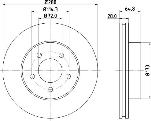 HELLA 8DD 355 127-901 - Kočioni disk www.molydon.hr