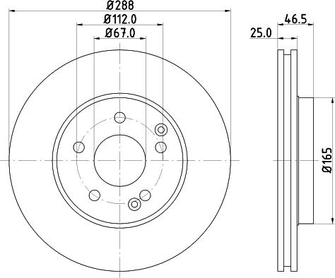 HELLA 8DD 355 127-551 - Kočioni disk www.molydon.hr