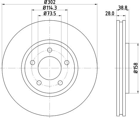 HELLA 8DD 355 127-671 - Kočioni disk www.molydon.hr