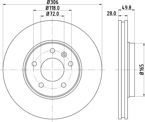 HELLA 8DD 355 127-801 - Kočioni disk www.molydon.hr