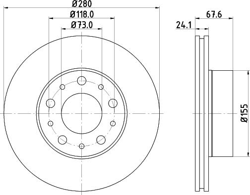 HELLA 8DD 355 127-811 - Kočioni disk www.molydon.hr