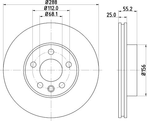 HELLA 8DD 355 127-221 - Kočioni disk www.molydon.hr