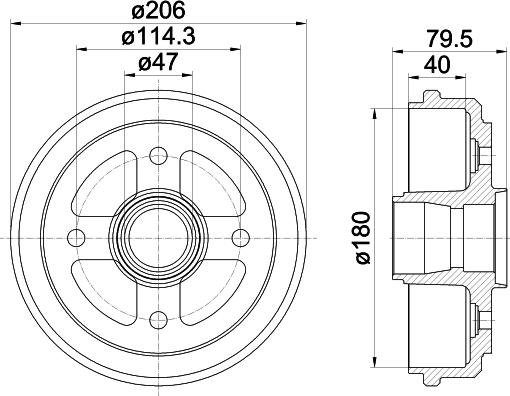 HELLA 8DT 355 300-561 - Bubanj kočnica www.molydon.hr