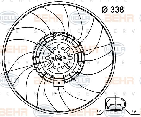 HELLA 8EW 351 000-484 - Ventilator, hladjenje motora www.molydon.hr