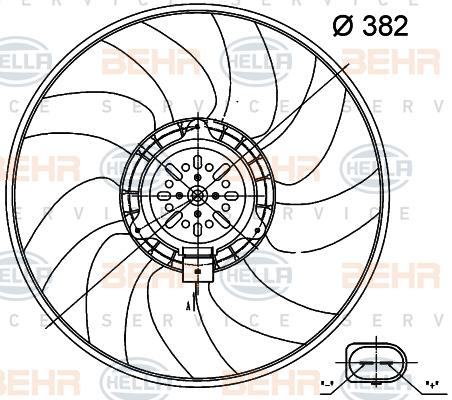 HELLA 8EW 351 000-474 - Ventilator, hladjenje motora www.molydon.hr