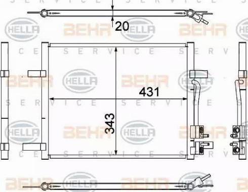 HELLA 8FC 351 304-791 - Kondenzator, klima-Uređaj www.molydon.hr