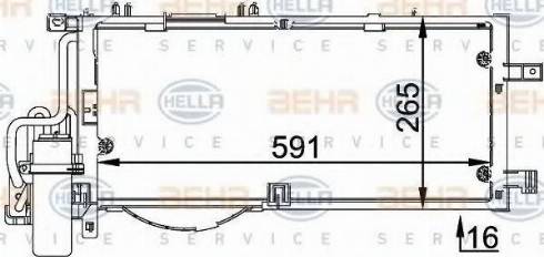 HELLA 8FC 351 300-614 - Kondenzator, klima-Uređaj www.molydon.hr