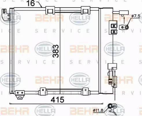 HELLA 8FC 351 301-374 - Kondenzator, klima-Uređaj www.molydon.hr