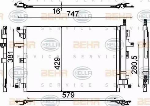 HELLA 8FC 351 310-601 - Kondenzator, klima-Uređaj www.molydon.hr