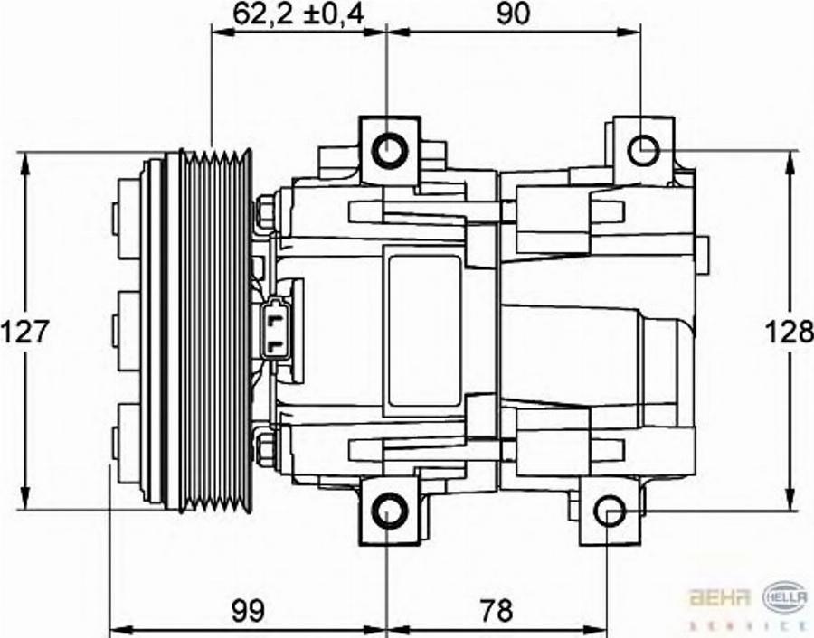 HELLA 8FK351113431 - Kompresor, klima-Uređaj www.molydon.hr