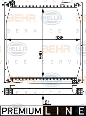 HELLA 8MK 376 721-625 - Hladnjak, hladjenje motora www.molydon.hr