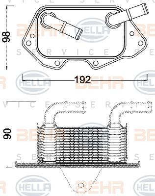 HELLA 8MO 376 797-021 - Uljni hladnjak, ulje za motor www.molydon.hr