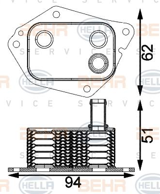 HELLA 8MO 376 797-151 - Uljni hladnjak, ulje za motor www.molydon.hr