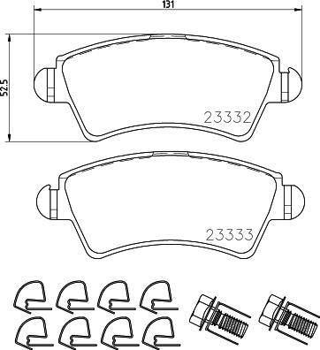 HELLA PAGID 8DB 355 009-871 - Komplet Pločica, disk-kočnica www.molydon.hr