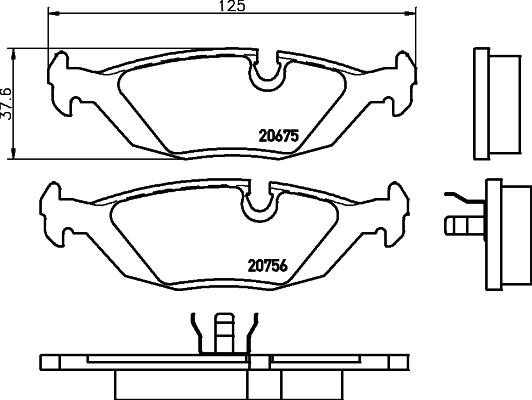 HELLA PAGID 8DB 355 006-041 - Komplet Pločica, disk-kočnica www.molydon.hr