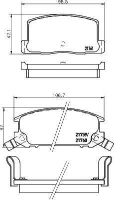 HELLA PAGID 8DB 355 016-741 - Komplet Pločica, disk-kočnica www.molydon.hr