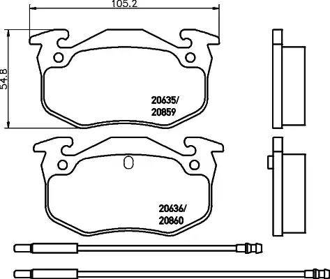 HELLA PAGID 8DB 355 018-921 - Komplet Pločica, disk-kočnica www.molydon.hr