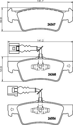 HELLA PAGID 8DB 355 012-441 - Komplet Pločica, disk-kočnica www.molydon.hr