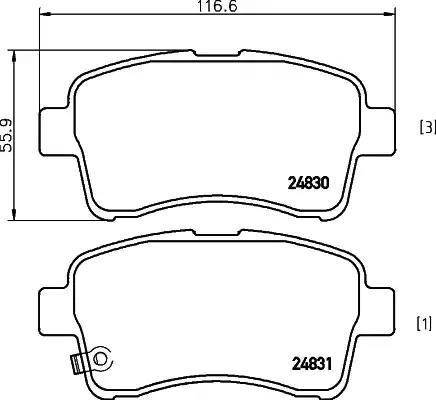 HELLA PAGID 8DB 355 014-761 - Komplet Pločica, disk-kočnica www.molydon.hr