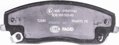 HELLA PAGID 8DB 355 025-001 - Komplet Pločica, disk-kočnica www.molydon.hr