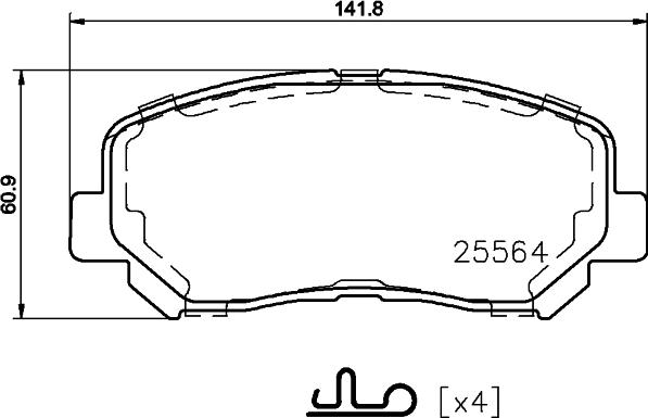 HELLA PAGID 8DB 355 021-981 - Komplet Pločica, disk-kočnica www.molydon.hr