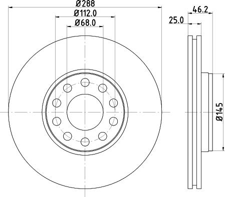 HELLA PAGID 8DD 355 109-621 - Kočioni disk www.molydon.hr