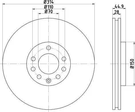 HELLA PAGID 8DD 355 109-261 - Kočioni disk www.molydon.hr