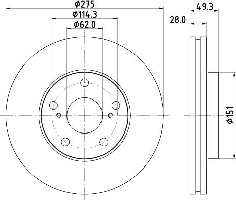 HELLA PAGID 8DD 355 104-931 - Kočioni disk www.molydon.hr