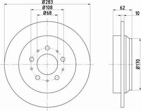 HELLA PAGID 8DD 355 105-691 - Kočioni disk www.molydon.hr