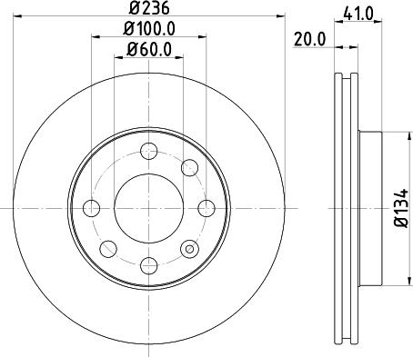 HELLA PAGID 8DD 355 100-821 - Kočioni disk www.molydon.hr