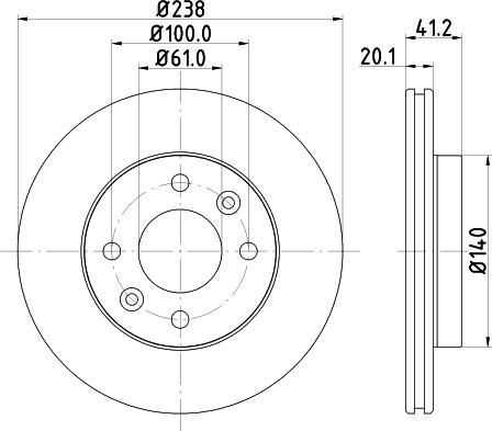 HELLA PAGID 8DD 355 101-261 - Kočioni disk www.molydon.hr