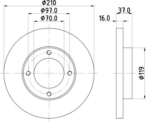 HELLA PAGID 8DD 355 108-491 - Kočioni disk www.molydon.hr