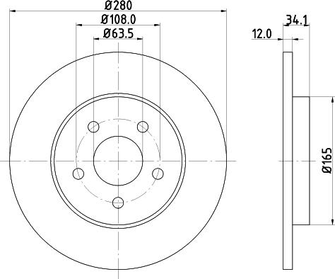 HELLA PAGID 8DD 355 108-062 - Kočioni disk www.molydon.hr