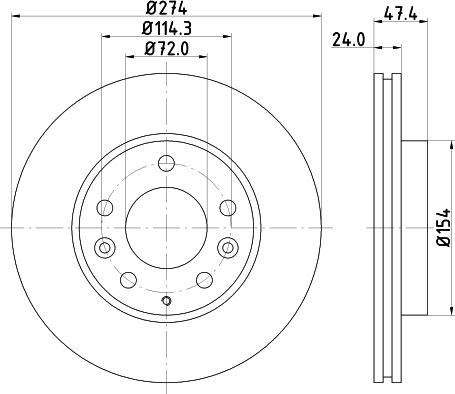 HELLA PAGID 8DD 355 108-161 - Kočioni disk www.molydon.hr