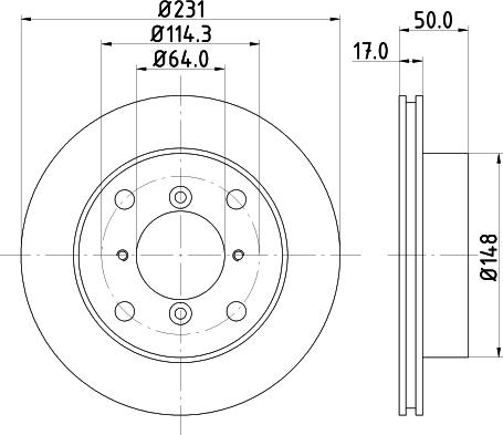 HELLA PAGID 8DD 355 103-921 - Kočioni disk www.molydon.hr