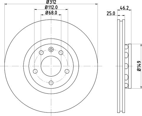 HELLA PAGID 8DD 355 107-521 - Kočioni disk www.molydon.hr